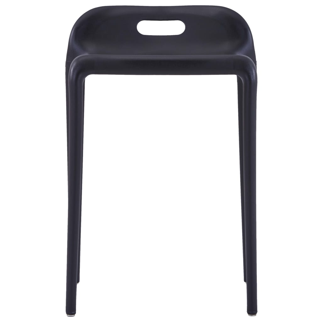 Stackable Stools 4 pcs Black Plastic - 36.5×41×54.5cm