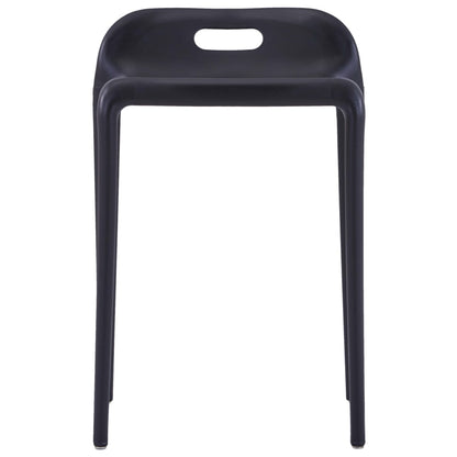 Stackable Stools 4 pcs Black Plastic - 36.5×41×54.5cm