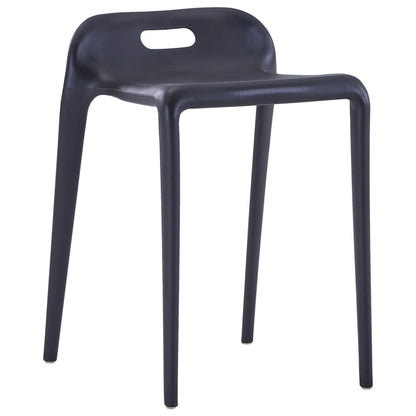 Stackable Stools 4 pcs Black Plastic - 36.5×41×54.5cm