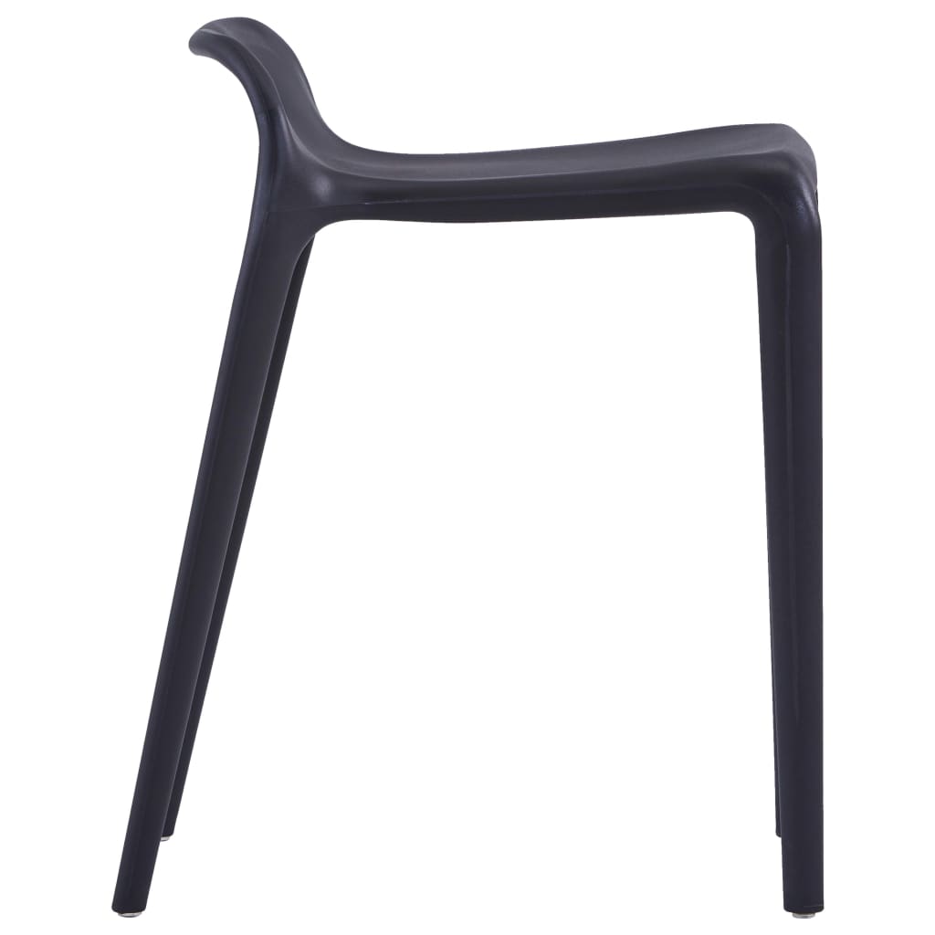 Stackable Stools 4 pcs Black Plastic - 36.5×41×54.5cm