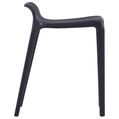 Stackable Stools 4 pcs Black Plastic - 36.5×41×54.5cm
