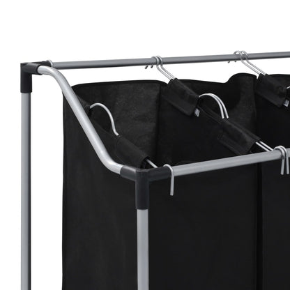 Laundry Sorter with 3 Bags- Black