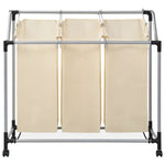 Laundry Sorter with 3 Bags- Cream