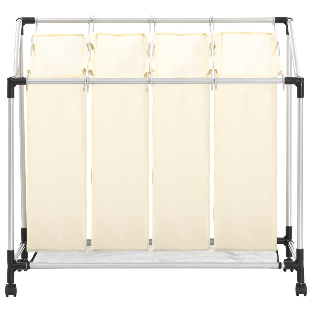 Laundry Sorter with 4 Bags- Cream