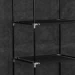 Wardrobe with Compartments and Rods Black