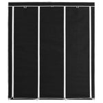 Wardrobe with Compartments and Rods Black
