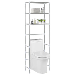3-Tier Storage Rack over Toilet Silver