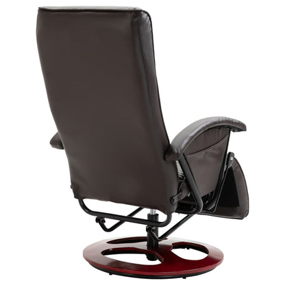 Swivel TV Armchair Brown Leather