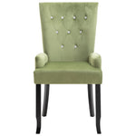 Dining Chair with Armrests Light Green Velvet