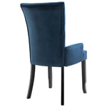 Dining Chair with Armrests Dark Blue Velvet