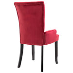 Dining Chair with Armrests Red Velvet