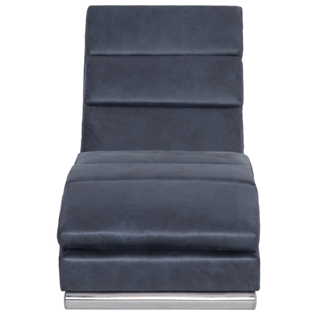 Chaise Longue Grey faux Suede Leather