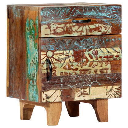 Reclaimed Wood Bedside Cabinet Oak 40x30x50cm