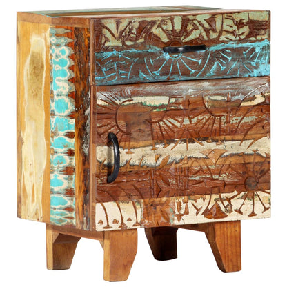 Reclaimed Wood Bedside Cabinet Oak 40x30x50cm