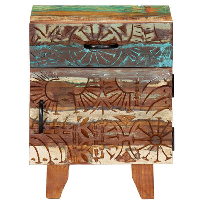 Reclaimed Wood Bedside Cabinet Oak 40x30x50cm