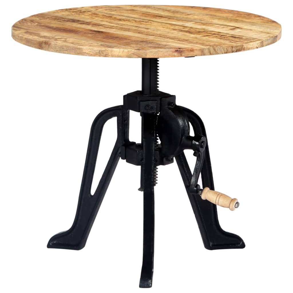 Side Table  Solid Mango Wood and Cast Iron