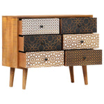 Sideboard with Printed Pattern Solid Mango Wood