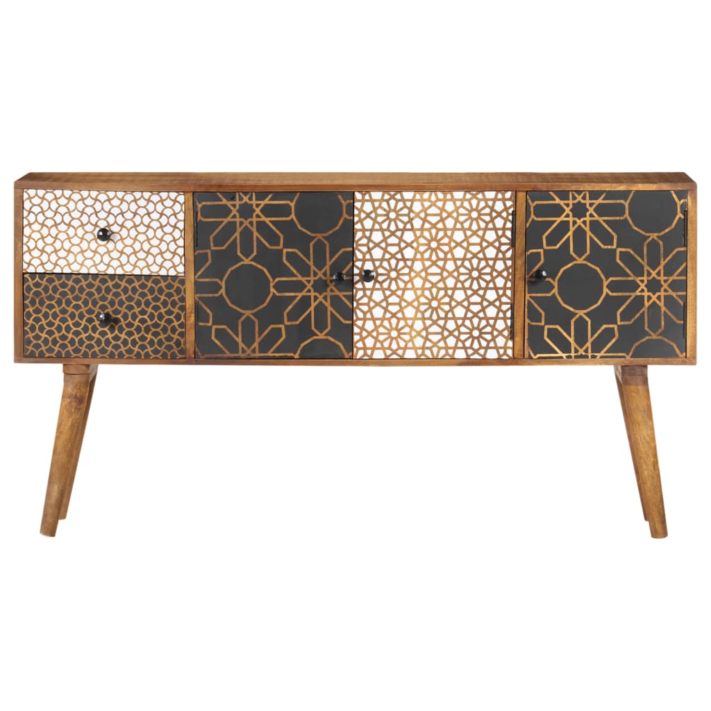 Sideboard with Printed Pattern, Solid Mango Wood