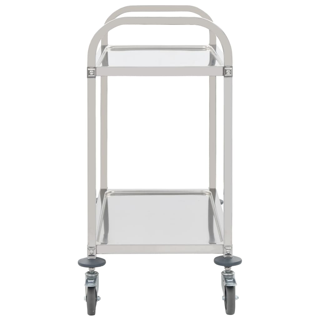 2-Tier Kitchen Trolley Stainless Steel - 96.5×55×90cm