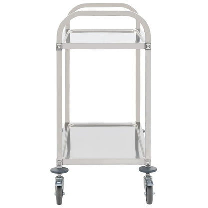 2-Tier Kitchen Trolley Stainless Steel - 96.5×55×90cm