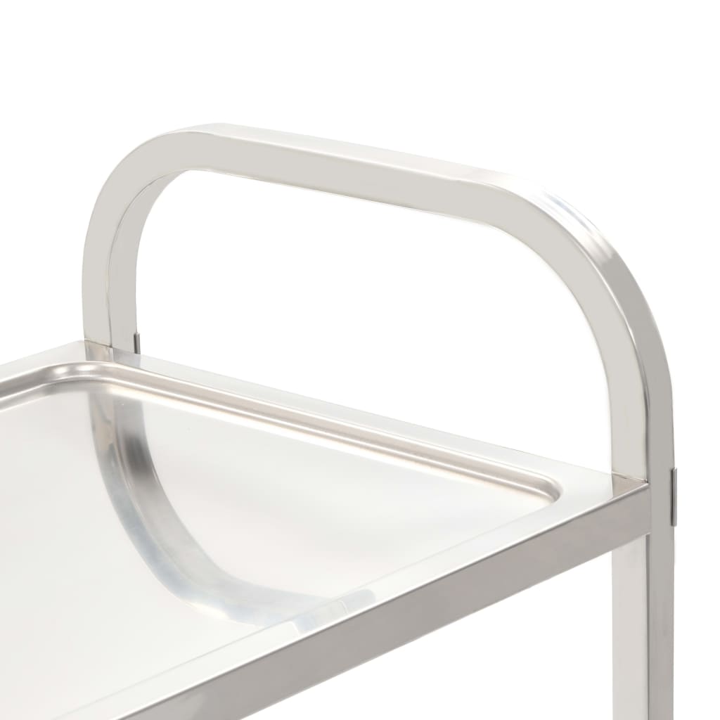 2-Tier Kitchen Trolley Stainless Steel - 96.5×55×90cm