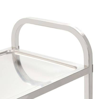 2-Tier Kitchen Trolley Stainless Steel - 96.5×55×90cm