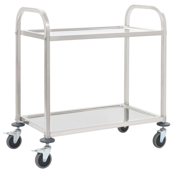  2-Tier Kitchen  Trolley Stainless Steel