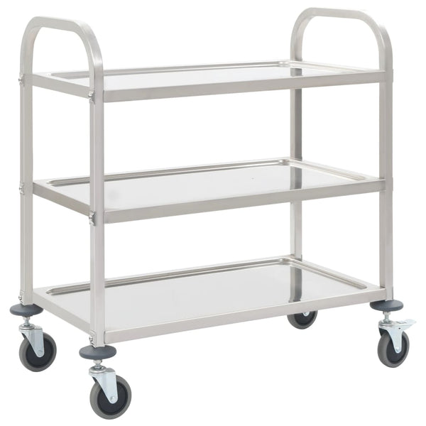  3-Tier Kitchen Trolley Stainless Steel