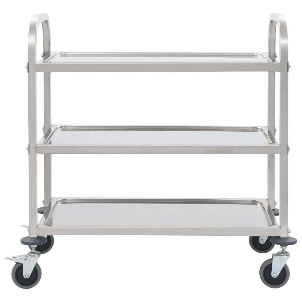 3-Tier Kitchen Trolley Stainless Steel