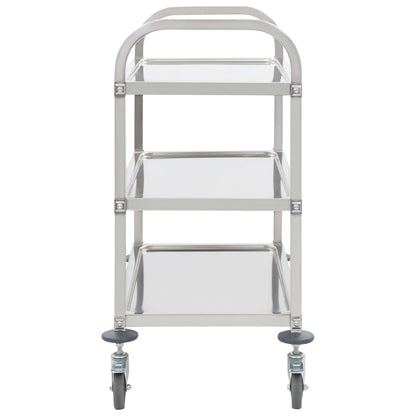 3-Tier Kitchen Trolley Stainless Steel