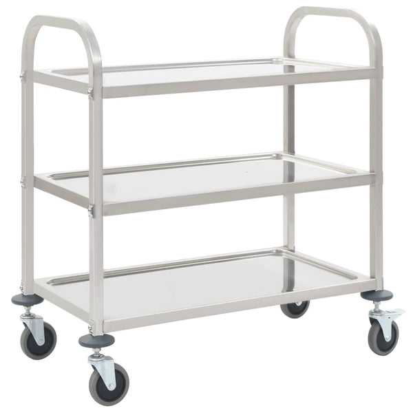  3-Tier Kitchen  Trolley Stainless Steel