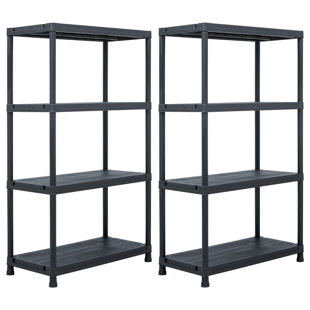 Storage Shelf Racks 2 pcs Black 200 kg Plastic