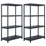 Storage Shelf Racks 2 pcs Black 200 kg Plastic