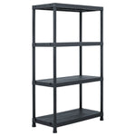 Storage Shelf Racks 2 pcs Black 200 kg Plastic