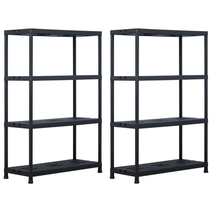 Storage Shelf Racks 2 pcs Black 220 kg Plastic