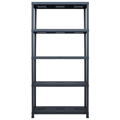 Storage Shelf Racks 2 pcs Black 260 kg Plastic