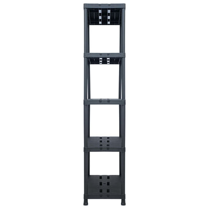 Storage Shelf Racks 2 pcs Black 260 kg Plastic
