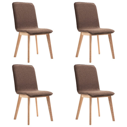 Dining Chairs 4 pcs Brown Fabric - 46×59×93cm