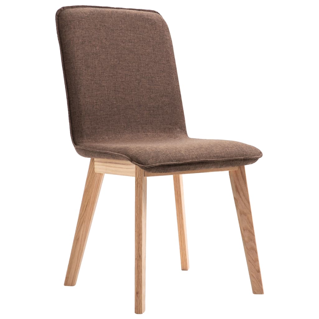 Dining Chairs 4 pcs Brown Fabric - 46×59×93cm