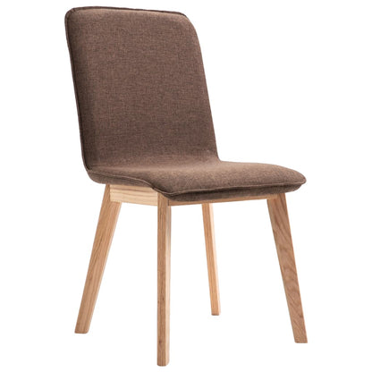 Dining Chairs 4 pcs Brown Fabric - 46×59×93cm