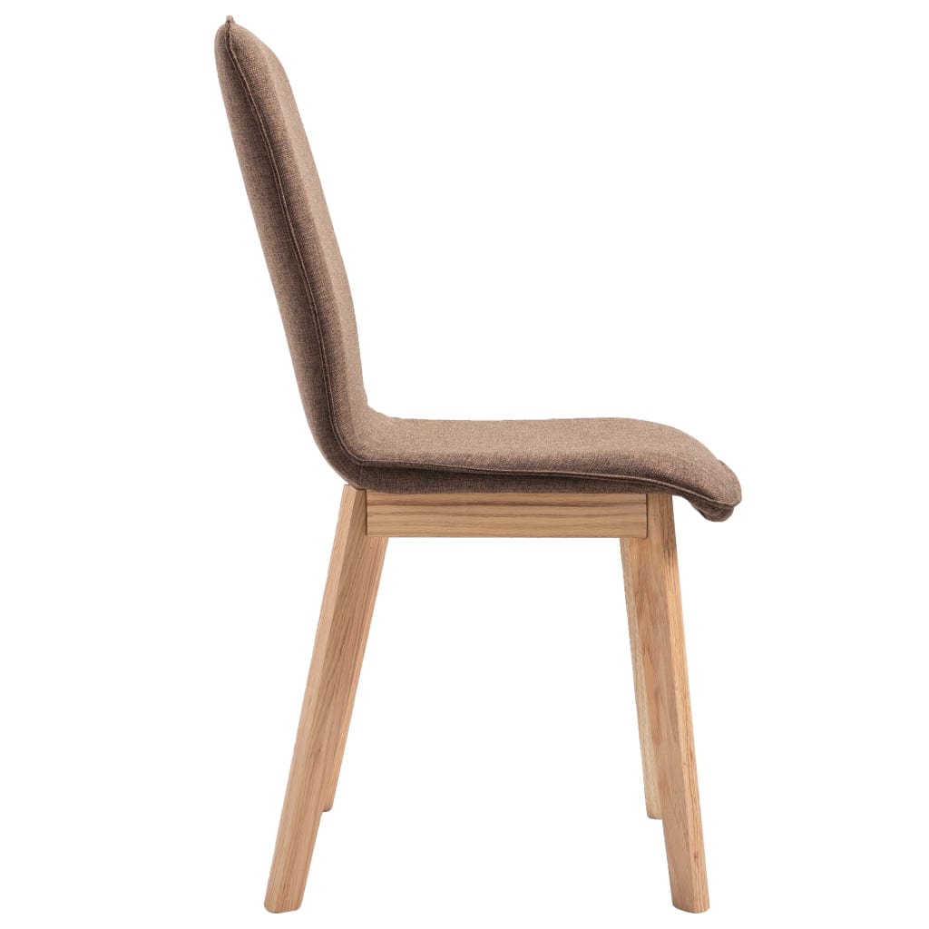 Dining Chairs 4 pcs Brown Fabric - 46×59×93cm