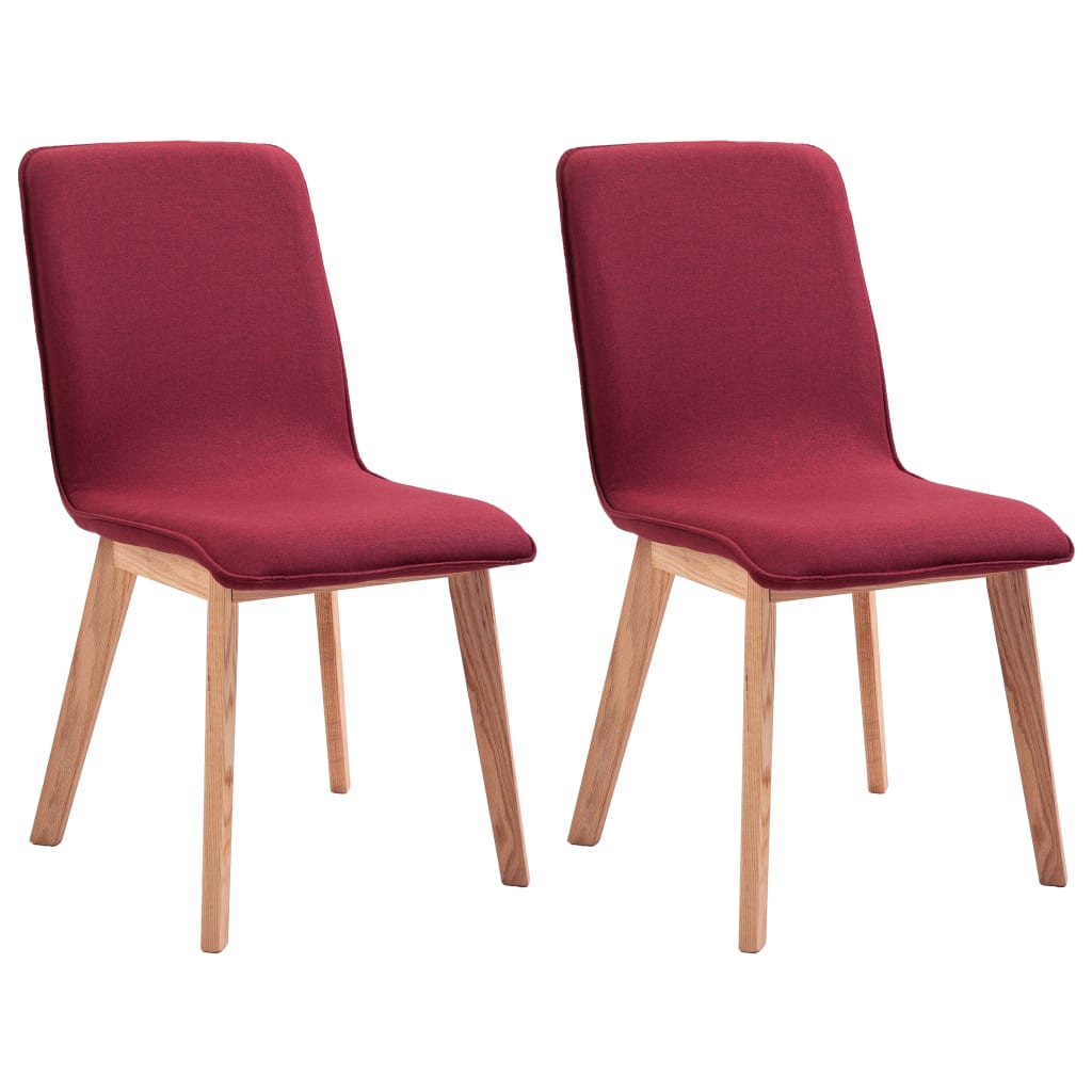 Dining Chairs 2 pcs Red Fabric - 46×59×93cm