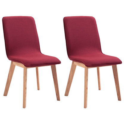 Dining Chairs 2 pcs Red Fabric - 46×59×93cm