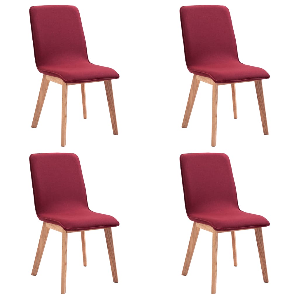 Dining Chairs 4 pcs Red Fabric - 46×59×93cm