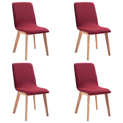 Dining Chairs 4 pcs Red Fabric - 46×59×93cm