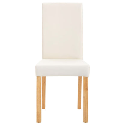Dining Chairs 2 pcs Cream Leather