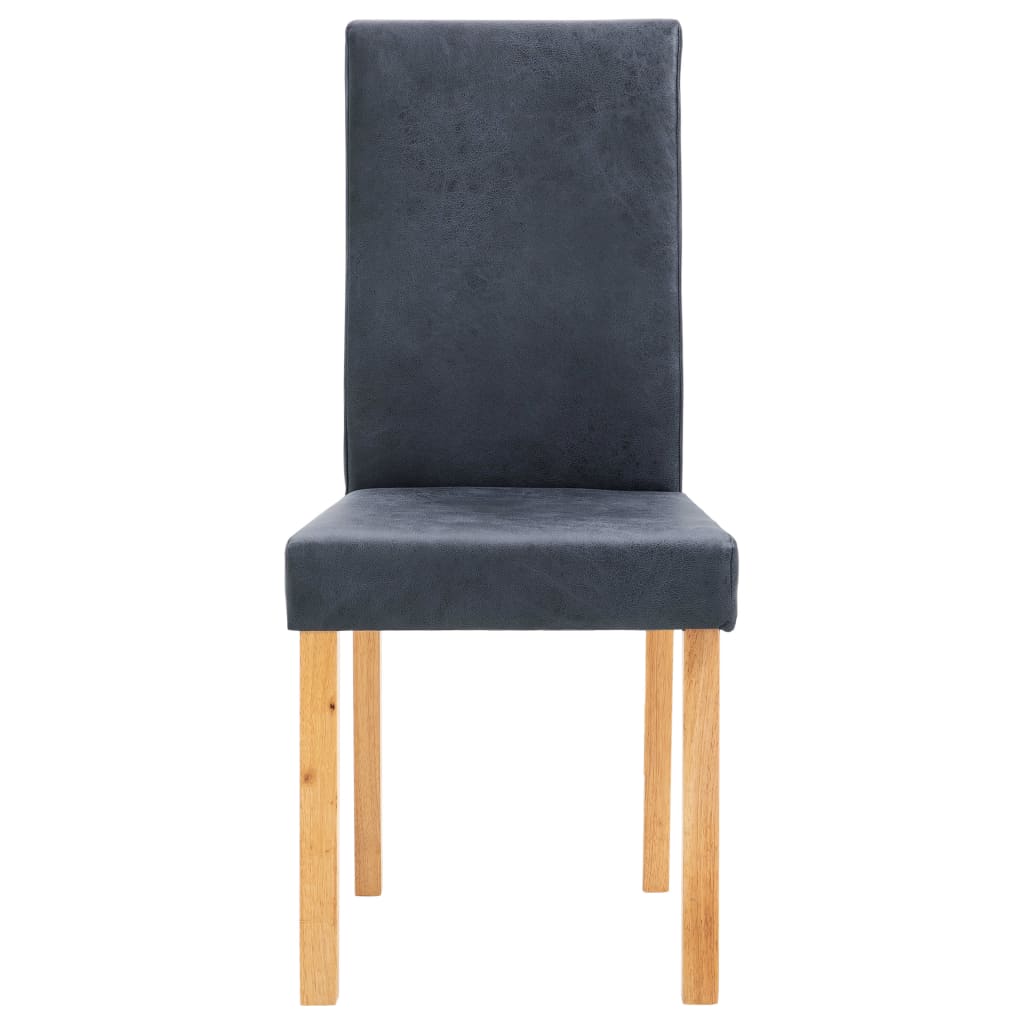Dining Chairs 2 pcs faux Suede Leather -Grey