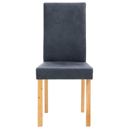 Dining Chairs 2 pcs faux Suede Leather -Grey