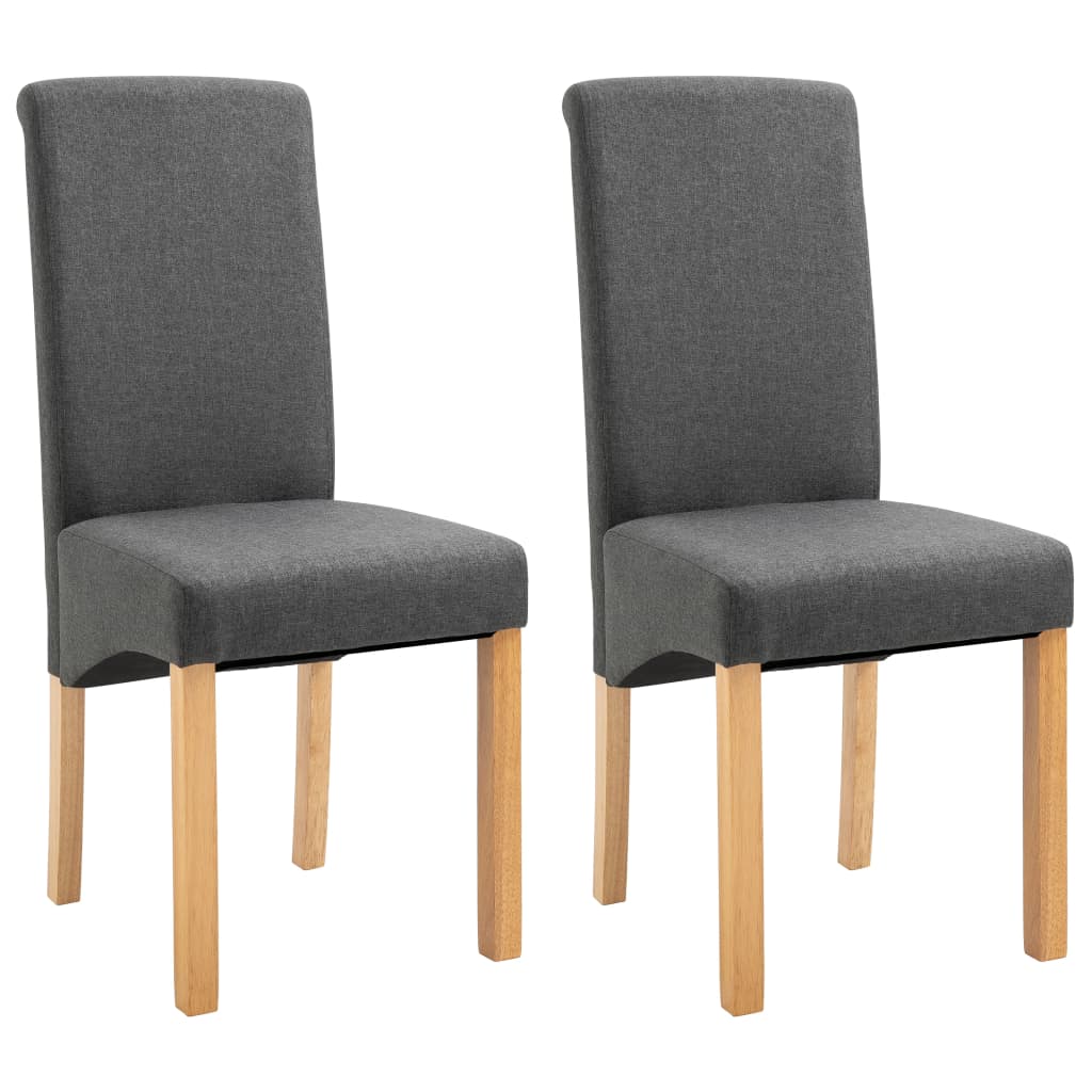 Dining Chairs 2 pcs Grey Fabric - 42×54.5×96cm
