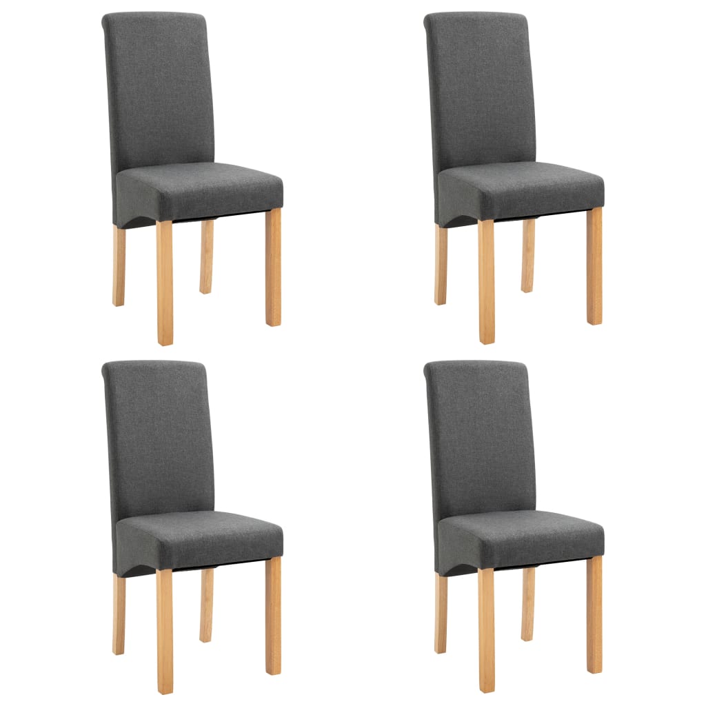 Dining Chairs 4 pcs Grey Fabric - 42×54.5×96cm